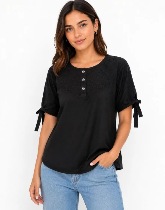 Camisola de Poplin y Broderie.