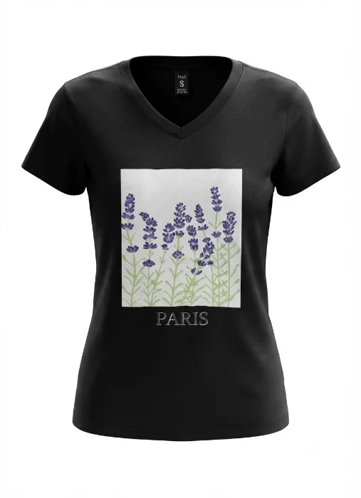 Remera de Algodón Cuello V