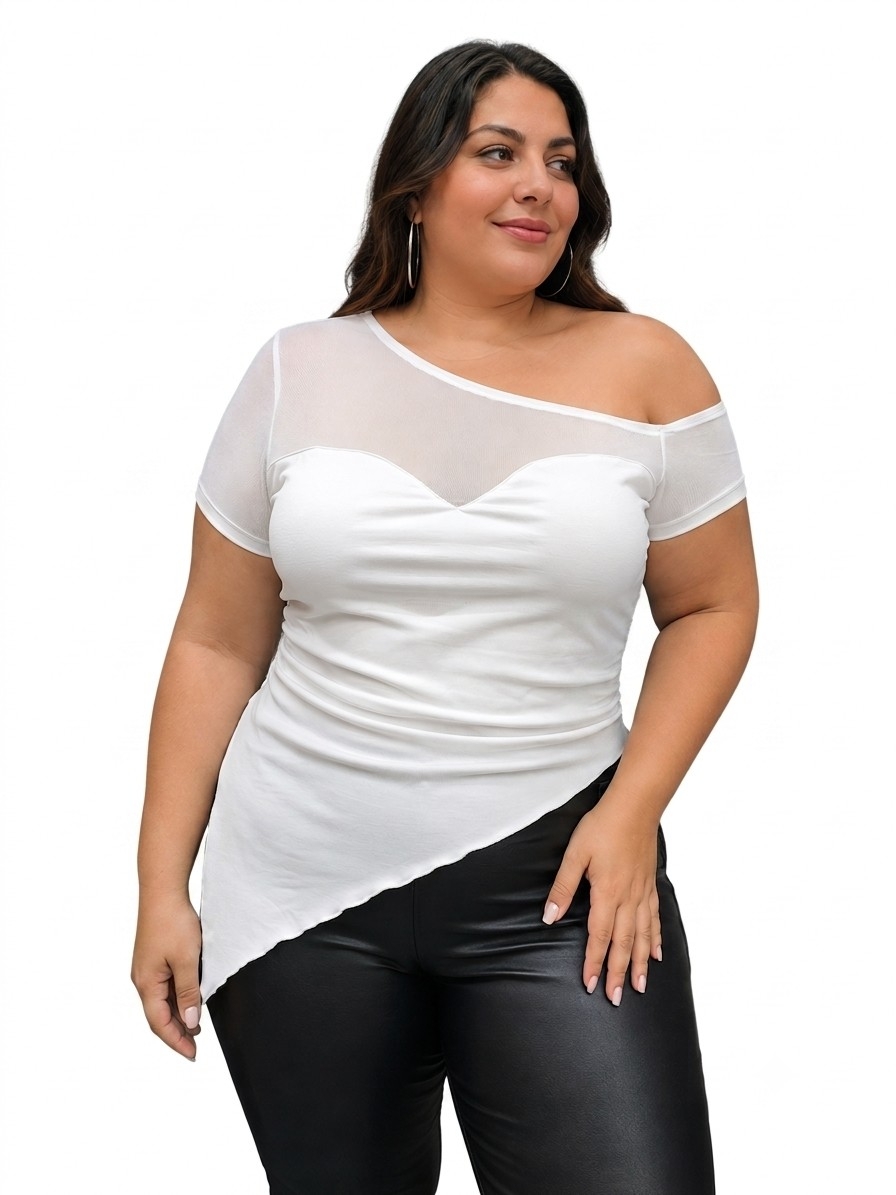 Remera  Pico con Tull Talle Mediano - Imagen 3