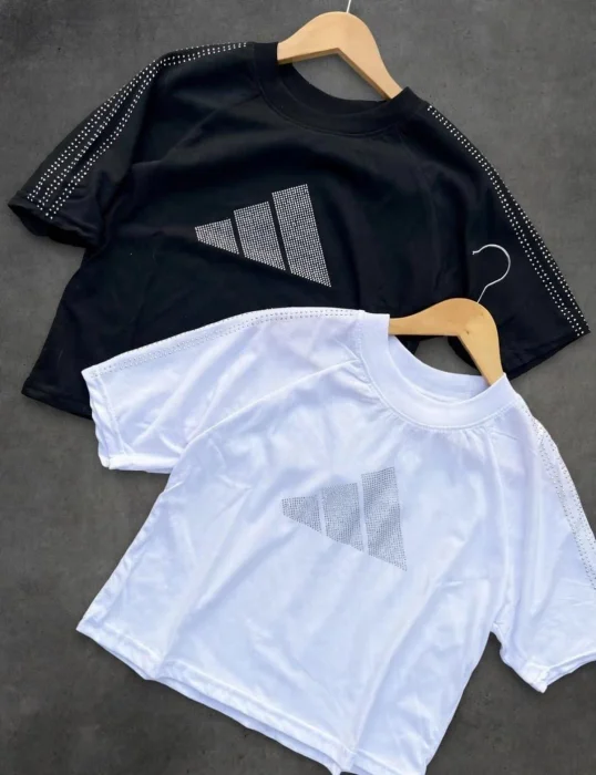 Remera Crop Adidas Strass