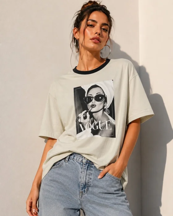 Remera  Over Boxi Combinado