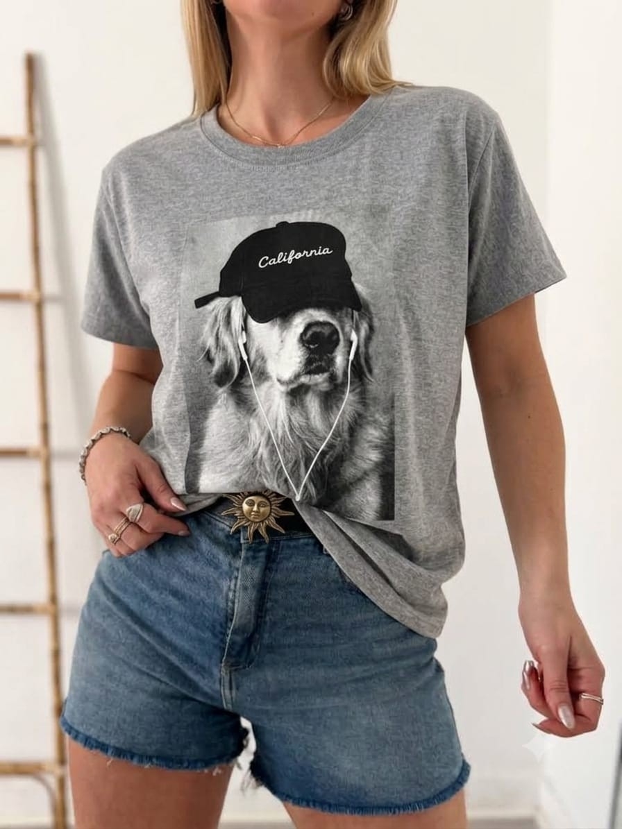 Remera Glitter Perrito California - Imagen 2