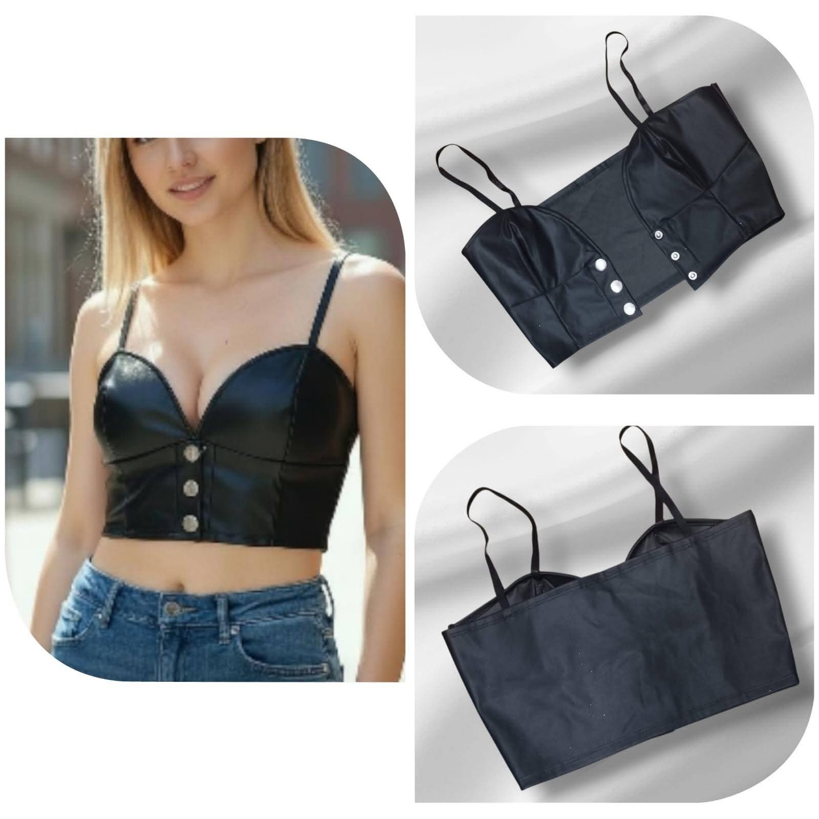 Top de Eco Cuero con Broches ( Desabrochables) - Imagen 3