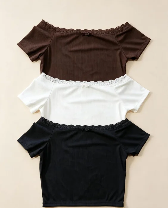 Remeritas Cuello Bote con Puntilla de 2.5cm