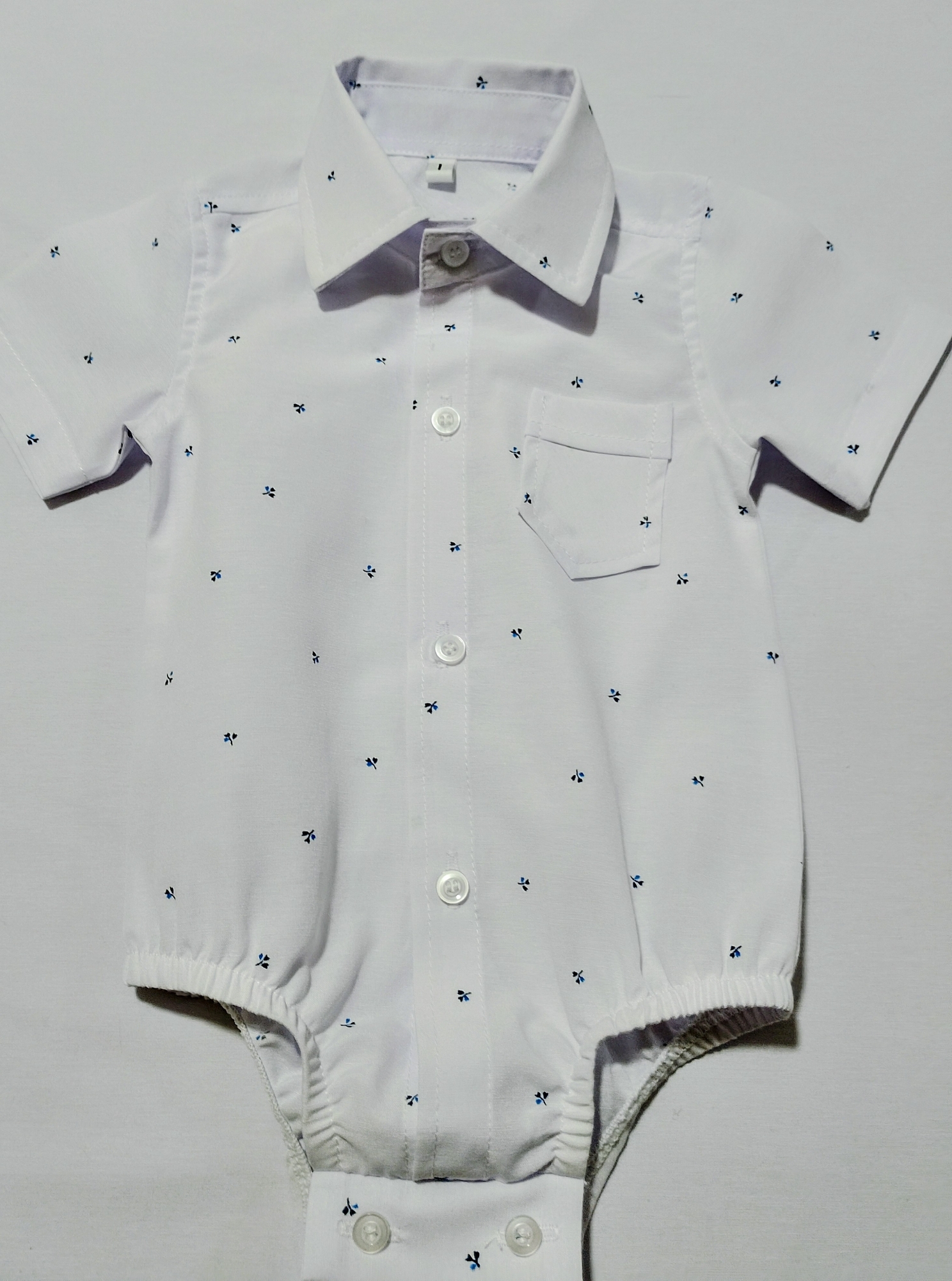 Body Camisa Bebe de Tela Poplin Manga Corta - Imagen 3