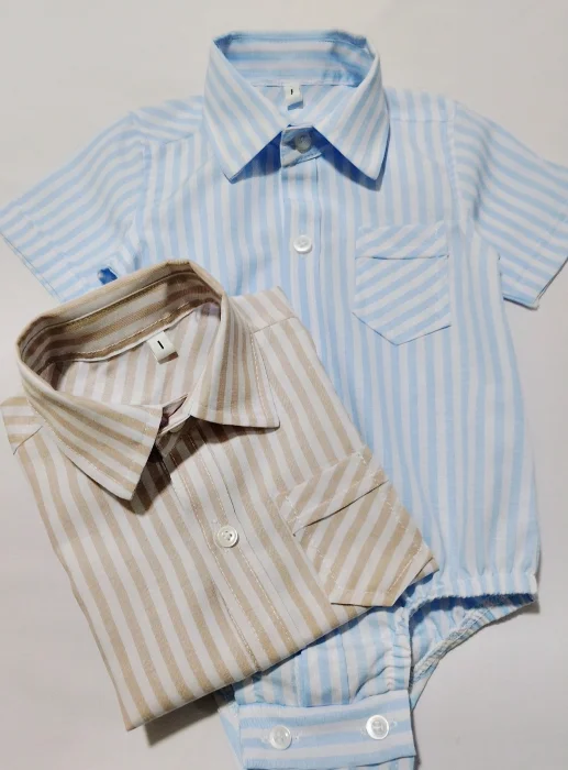 Body Camisa de Bebé Manga Corta Tela Poplin
