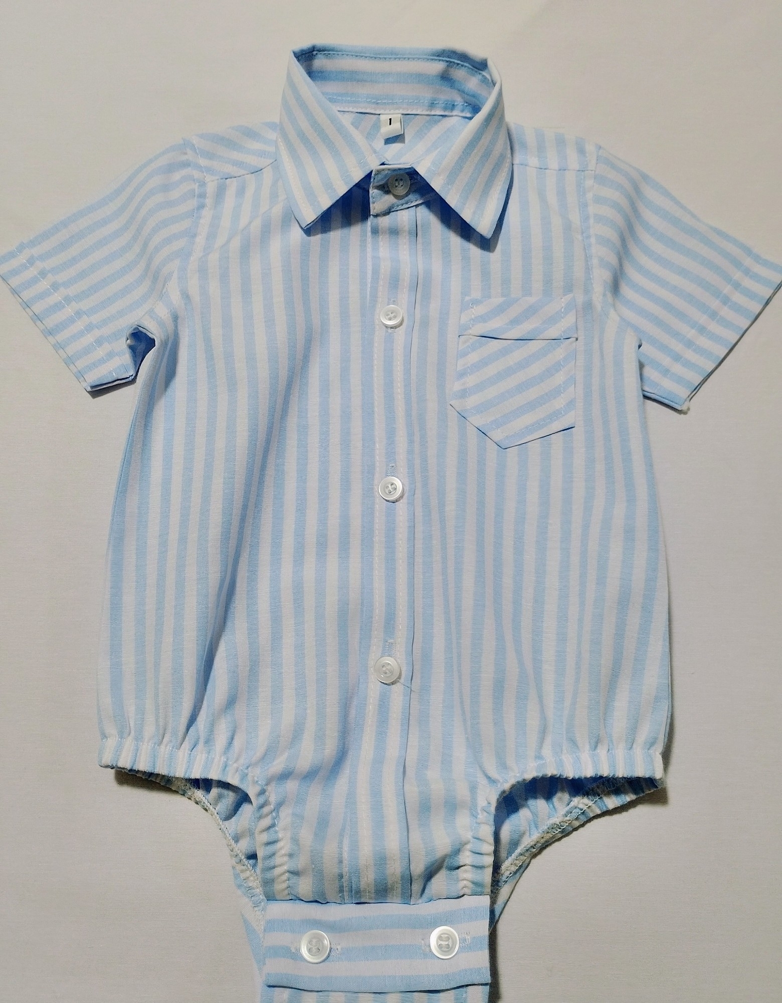 Body Camisa de Bebé Manga Corta Tela Poplin - Imagen 2