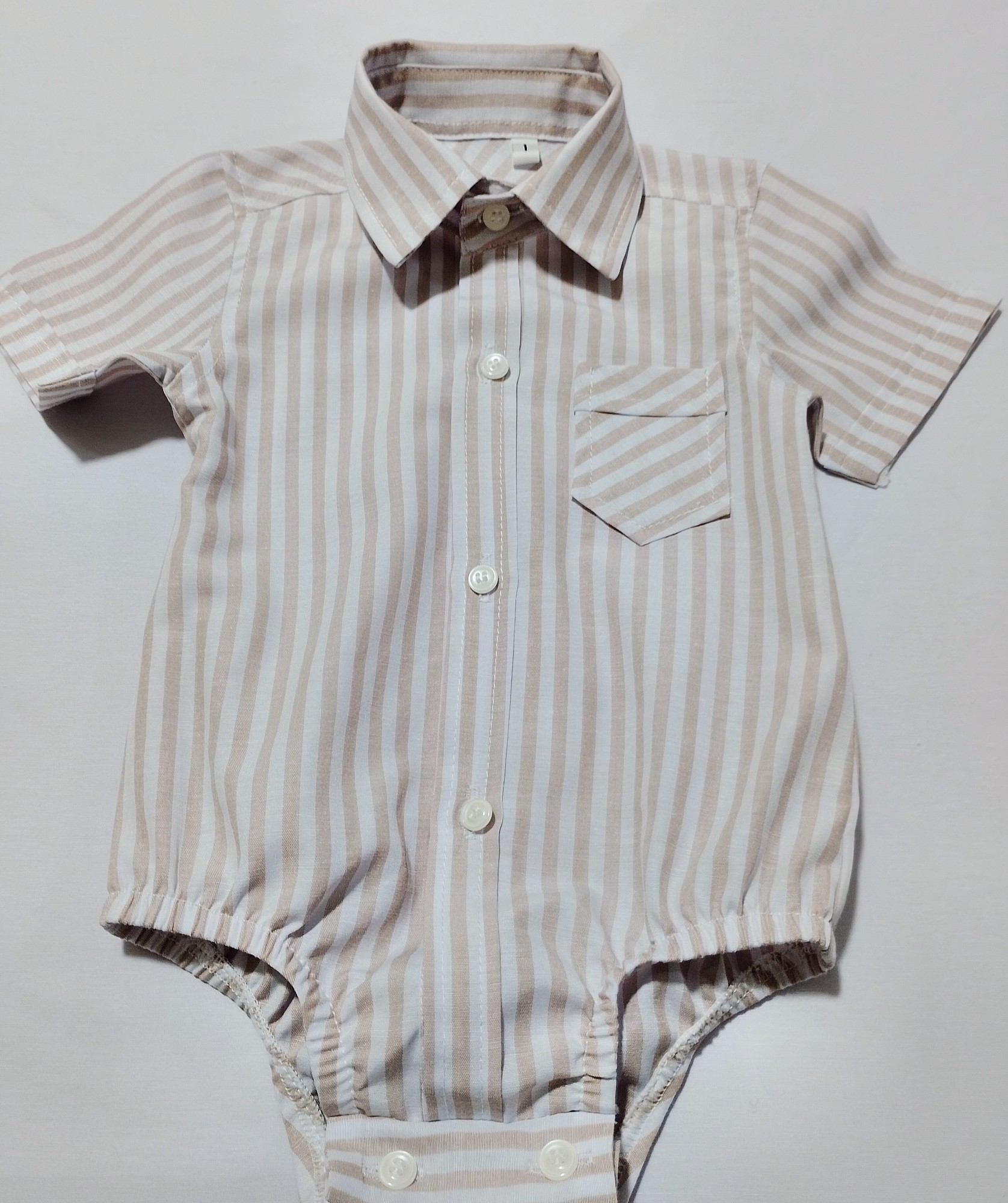 Body Camisa de Bebé Manga Corta Tela Poplin - Imagen 3