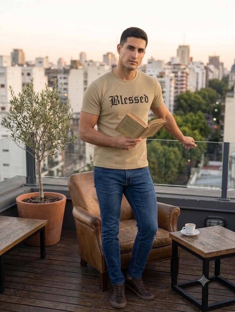 Remera Wafle Estampado - Imagen 3