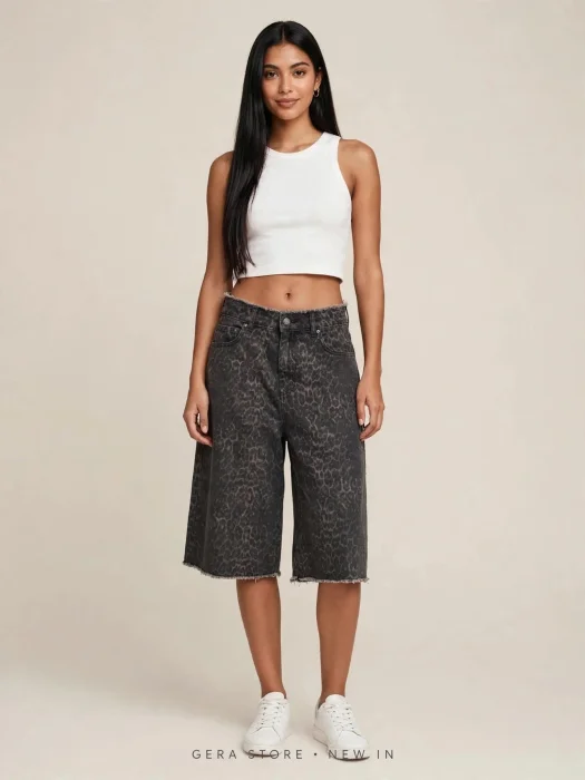 Bermuda Over Print Black Tela Rigida Premium