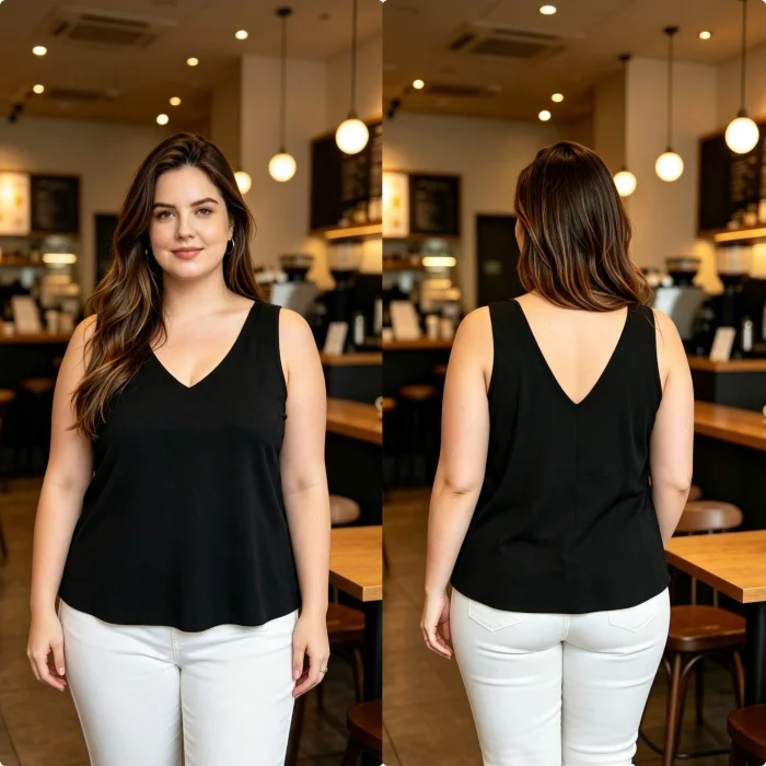 Musculosa Semievase Cuello V