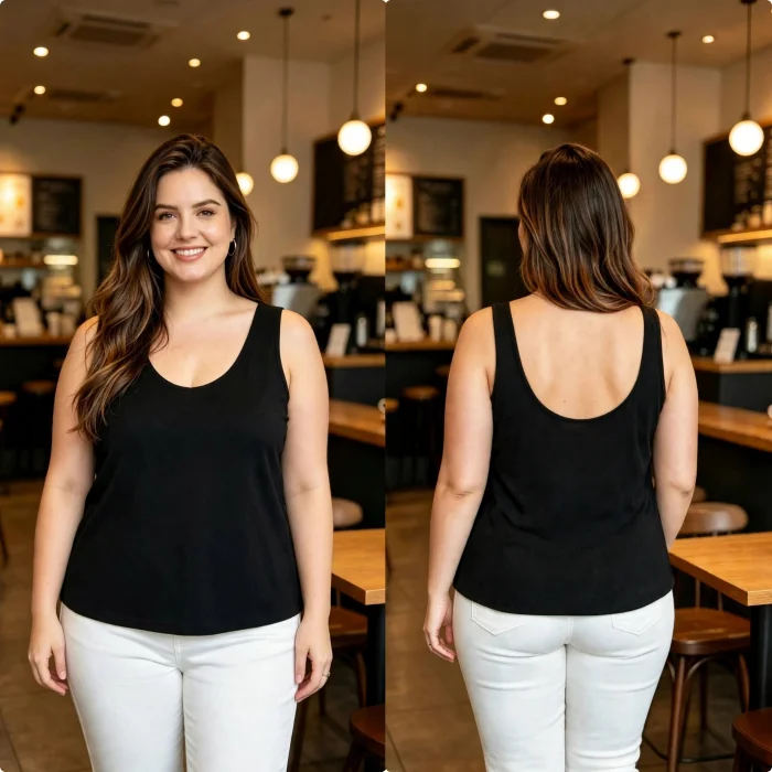 Musculosa Semievase Cuello Redondo