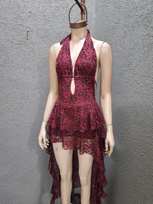 Vestido Encaje Cola Larga