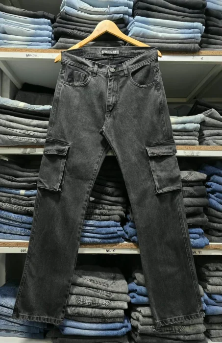 Pantalón Mom Cargo Bolsillo 3d Gris Oscuro