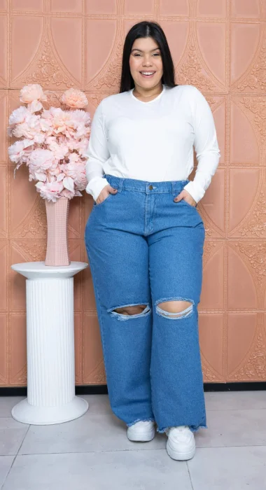 Wide Leg con Roturas
