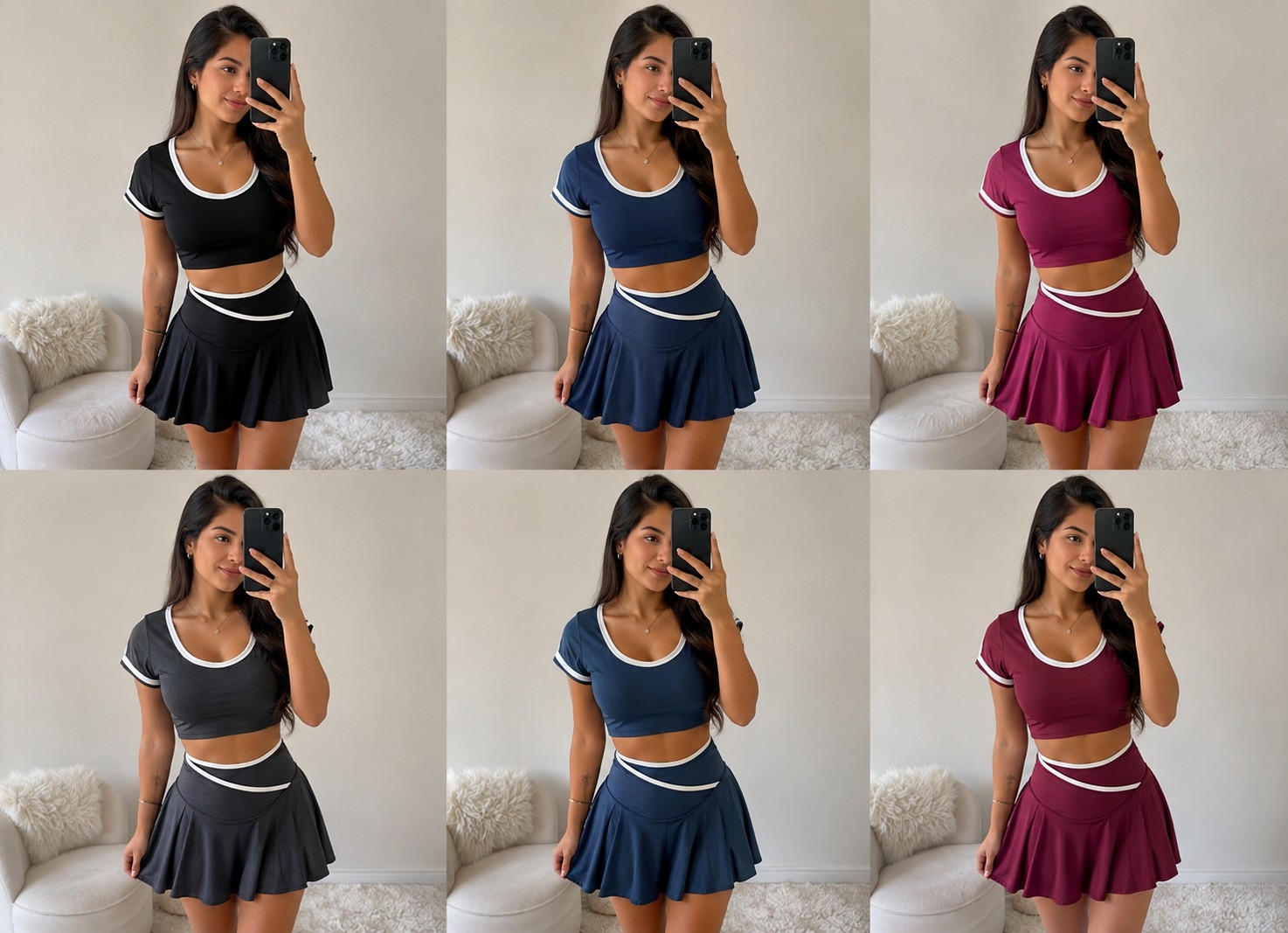 Conjunto Short Pollera Lycra Excelente Calidad - Imagen 2