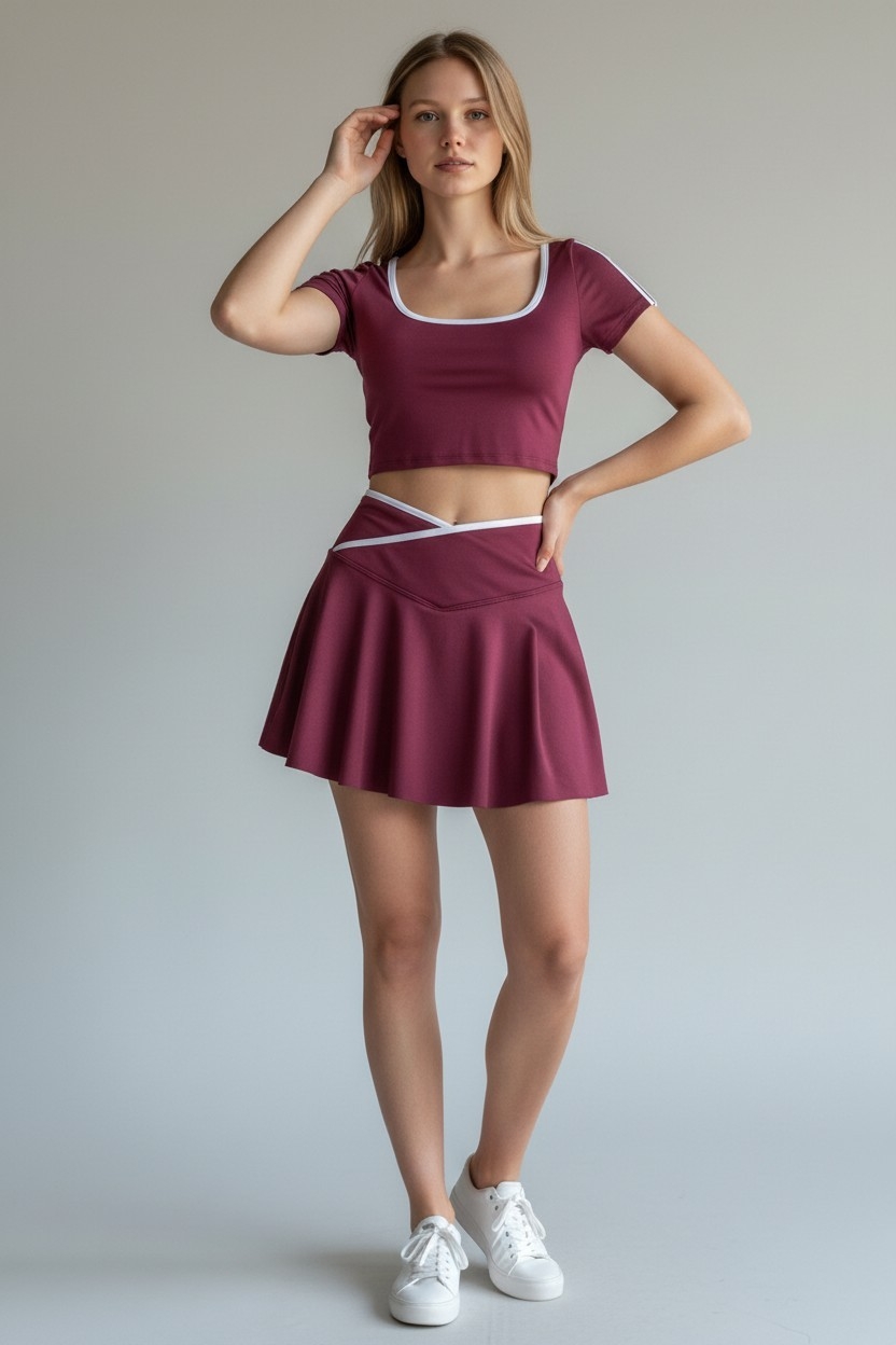 Conjunto Short Pollera Lycra Excelente Calidad - Imagen 5
