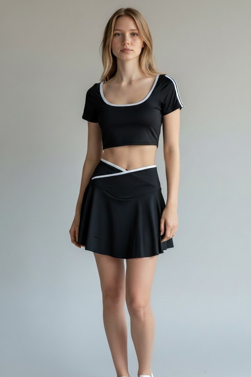 Conjunto Short Pollera Lycra Excelente Calidad - Imagen 6