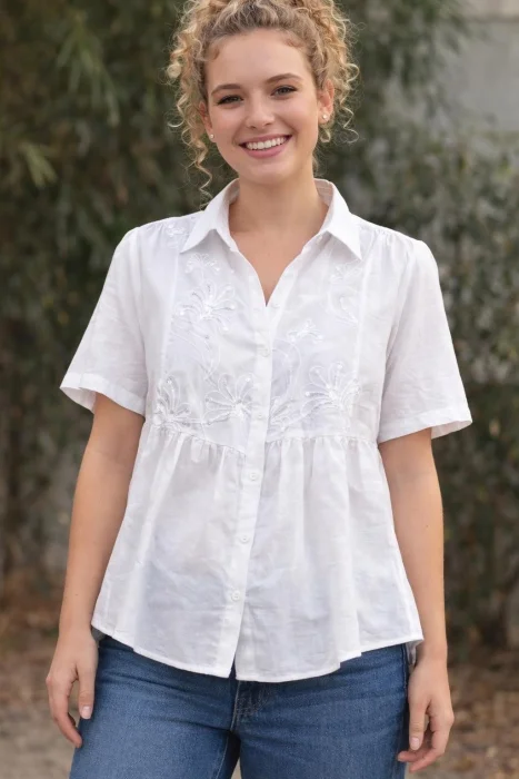Camisa Manga Corta Lentejuela