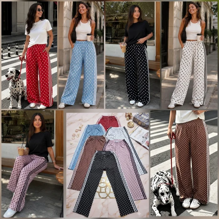 Pantalón Lunares Lycra Liviano