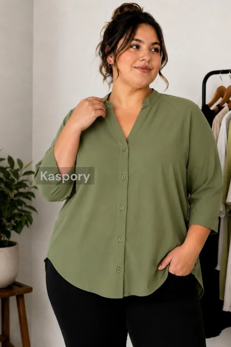Camisa Lisa  Manga 3/4