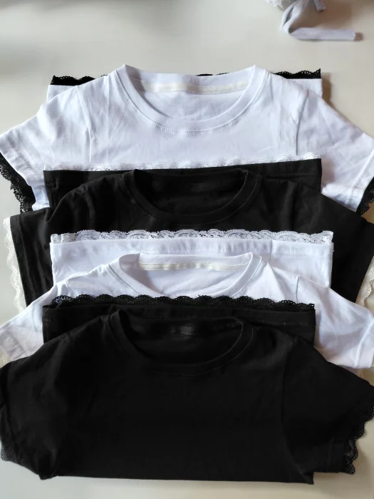 Algodón Jersey con Encaje