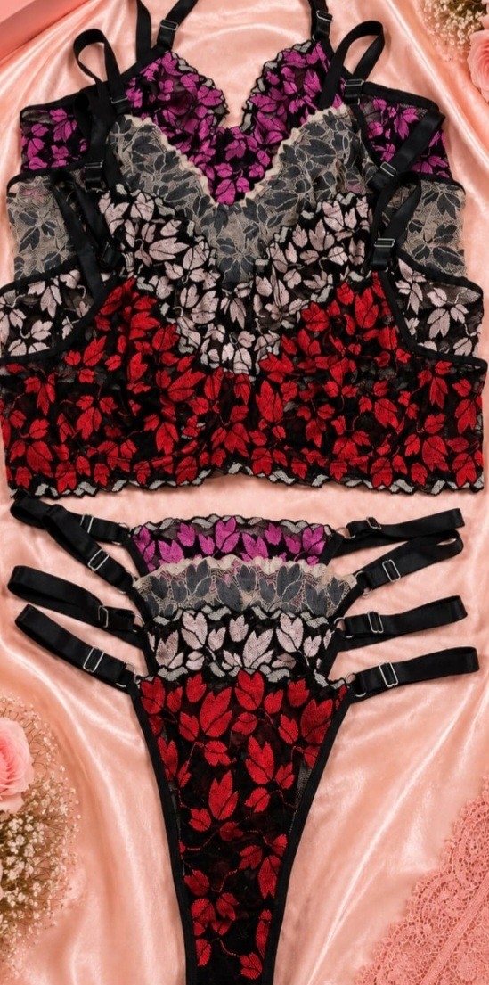Conjunto  Solo con Aro Encaje Bicolor - Imagen 2