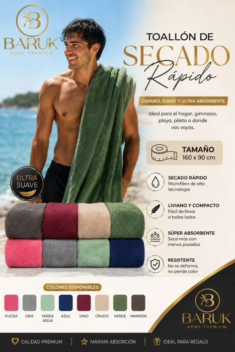 Toallon de Secado Rapido 160 X 90