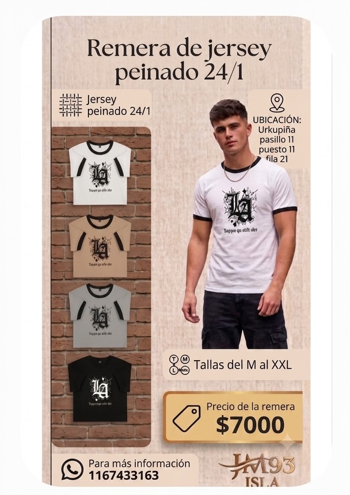 Remera de Jersey Peinado 24/1 - Imagen 3