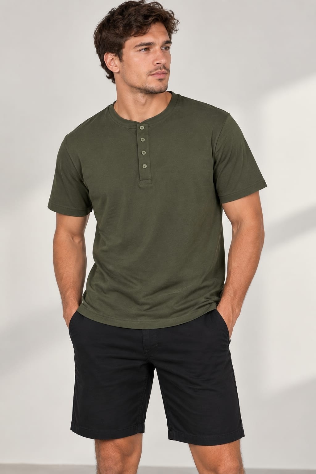 Remeras Henley Algodón Premiun Importado - Imagen 3