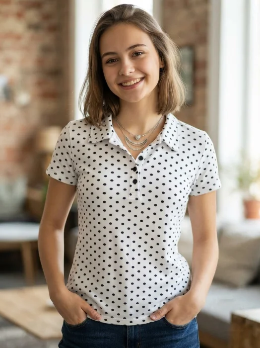 Chomba de Mujer con Estampado de Lunares