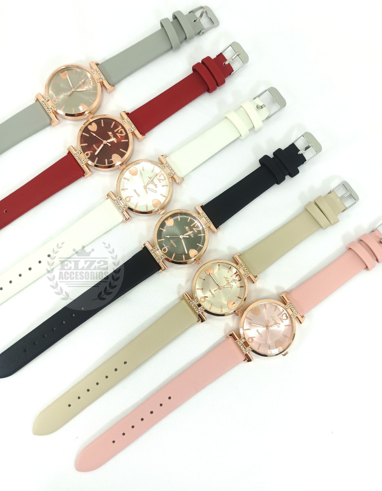 Reloj de Dama en Ecocuero con Detalles de Strass y Corazón - Imagen 2