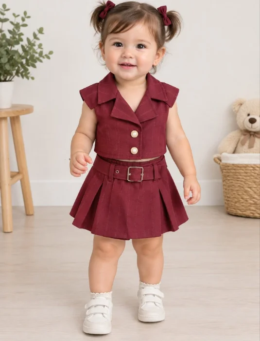 Conjunto Sastrero Rayas Short Pollera