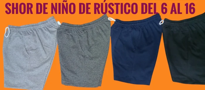 Short Rústico de Algodón de Niño