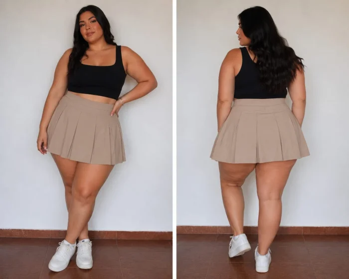 Short  Pollera de Bengalina Elastizada