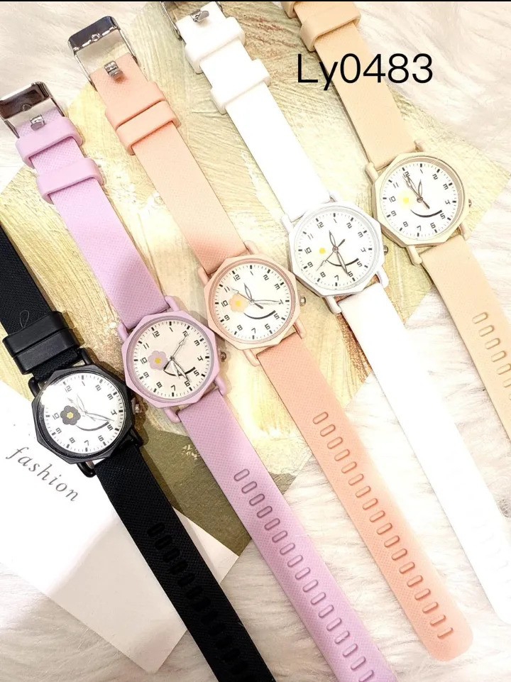 Relojes con Malla de Silicona con Detalle de Florcita Amarilla - Imagen 2