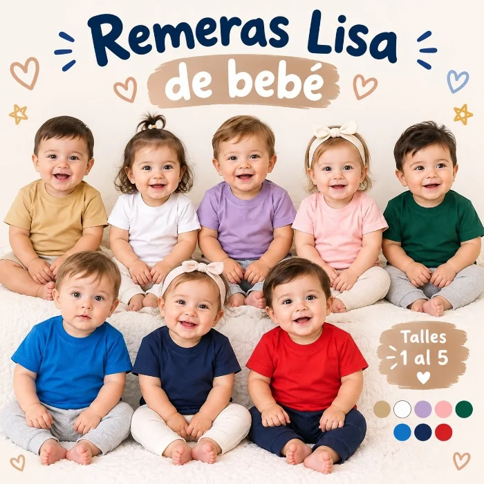 Remeras Bebés Lisas