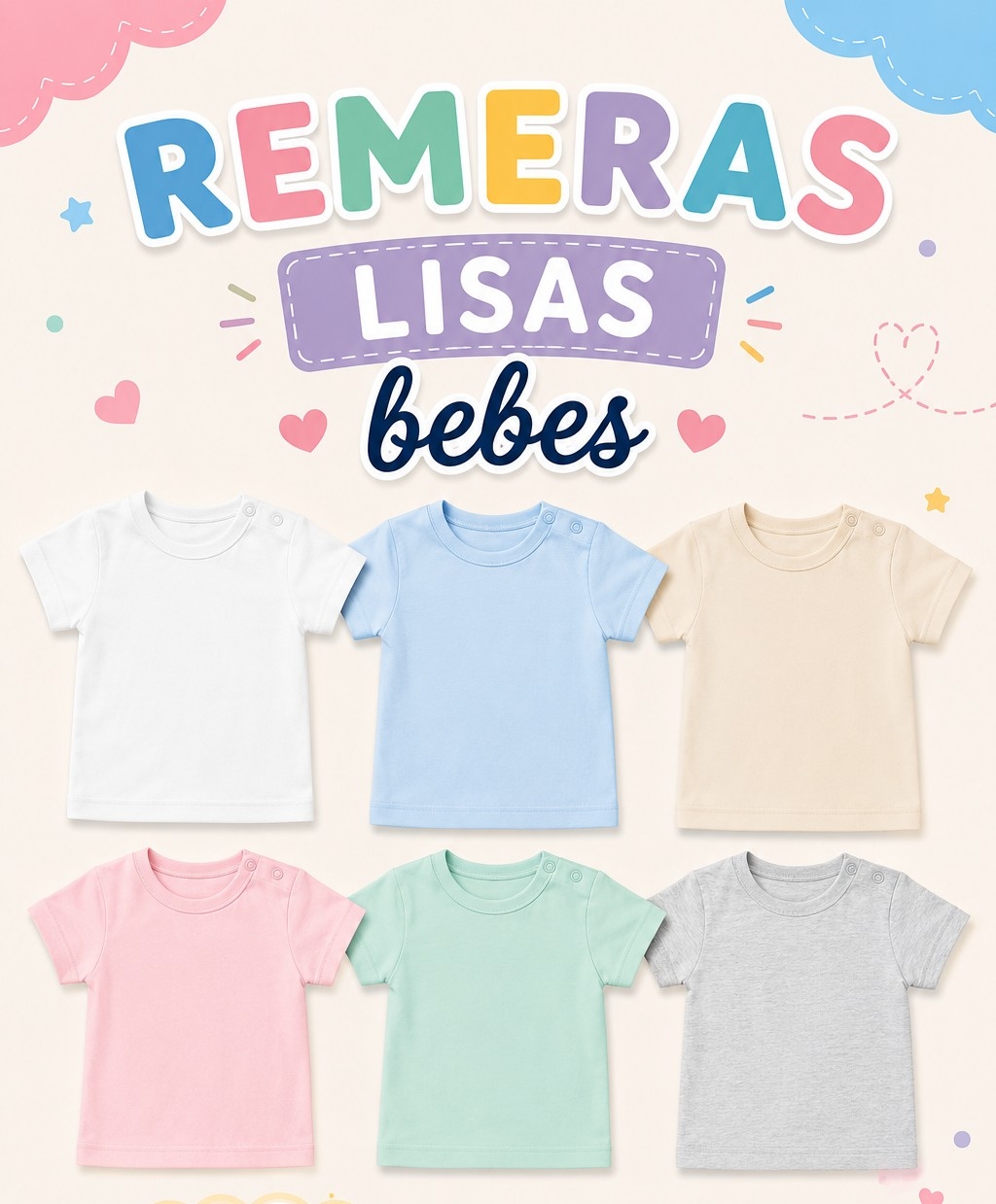 Remeras Bebés Lisas - Imagen 2
