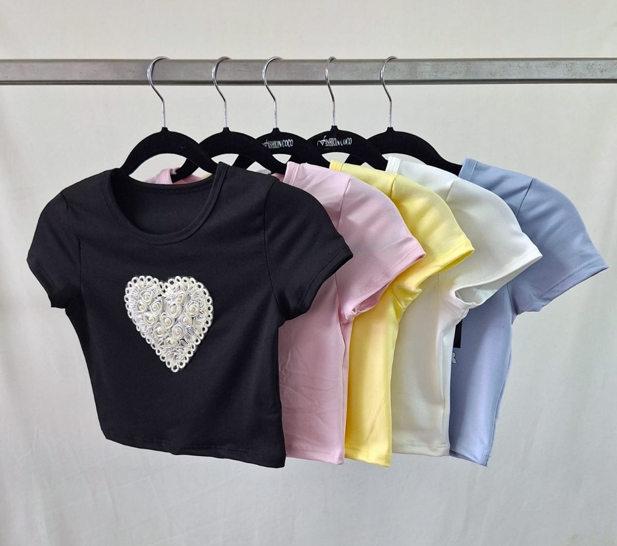 Remera Top Corazon con Perla Modal Soft - Imagen 2