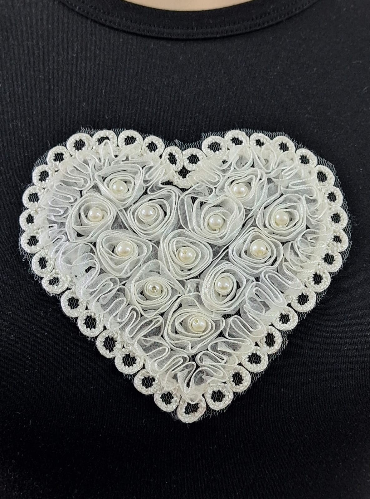 Remera Top Corazon con Perla Modal Soft - Imagen 3