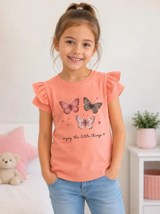 Remeras Manga Voladito  Mariposa Algodón Peinado