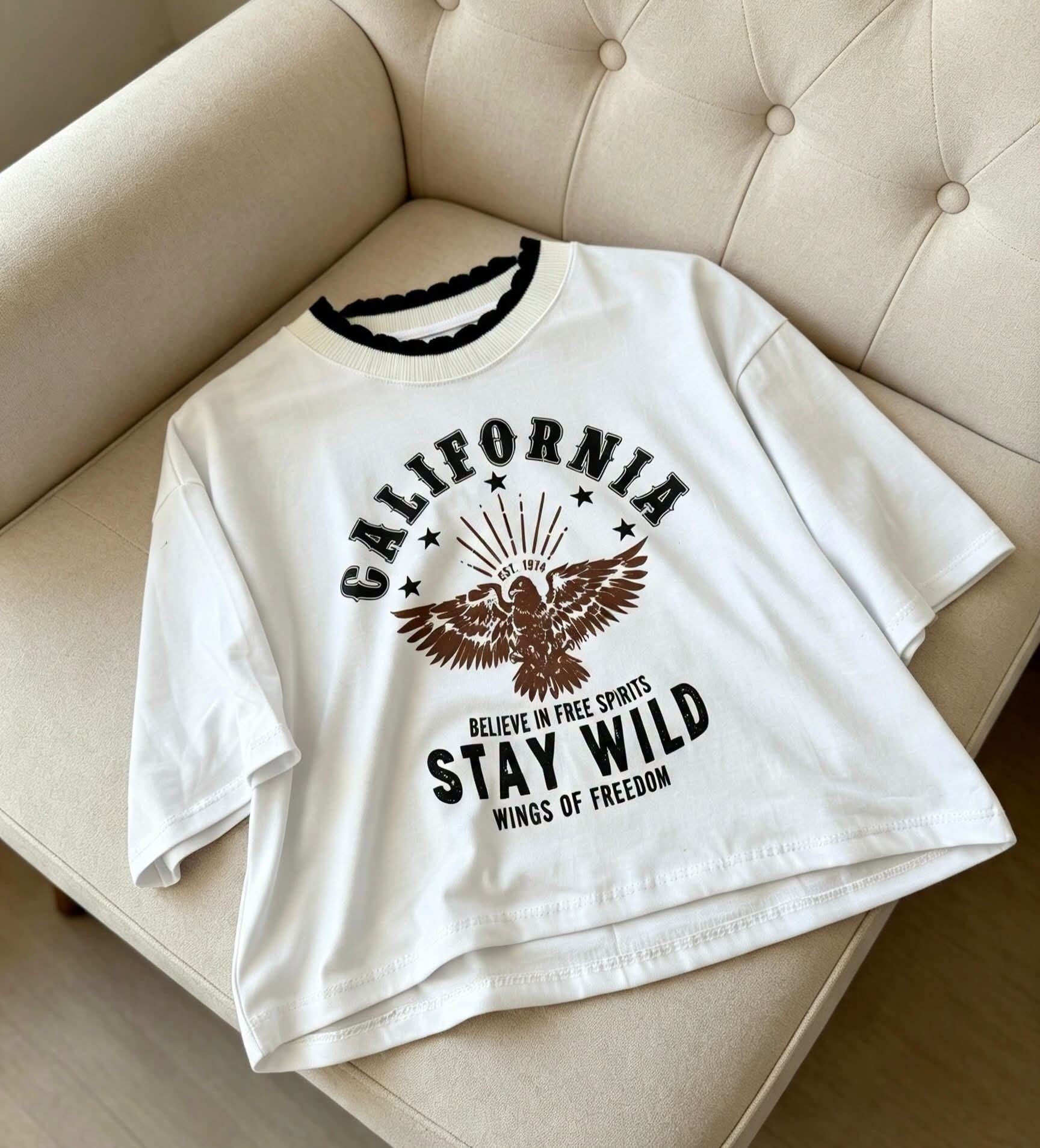 Remera Estampada Cuello Tejido en Tendencia - Imagen 3
