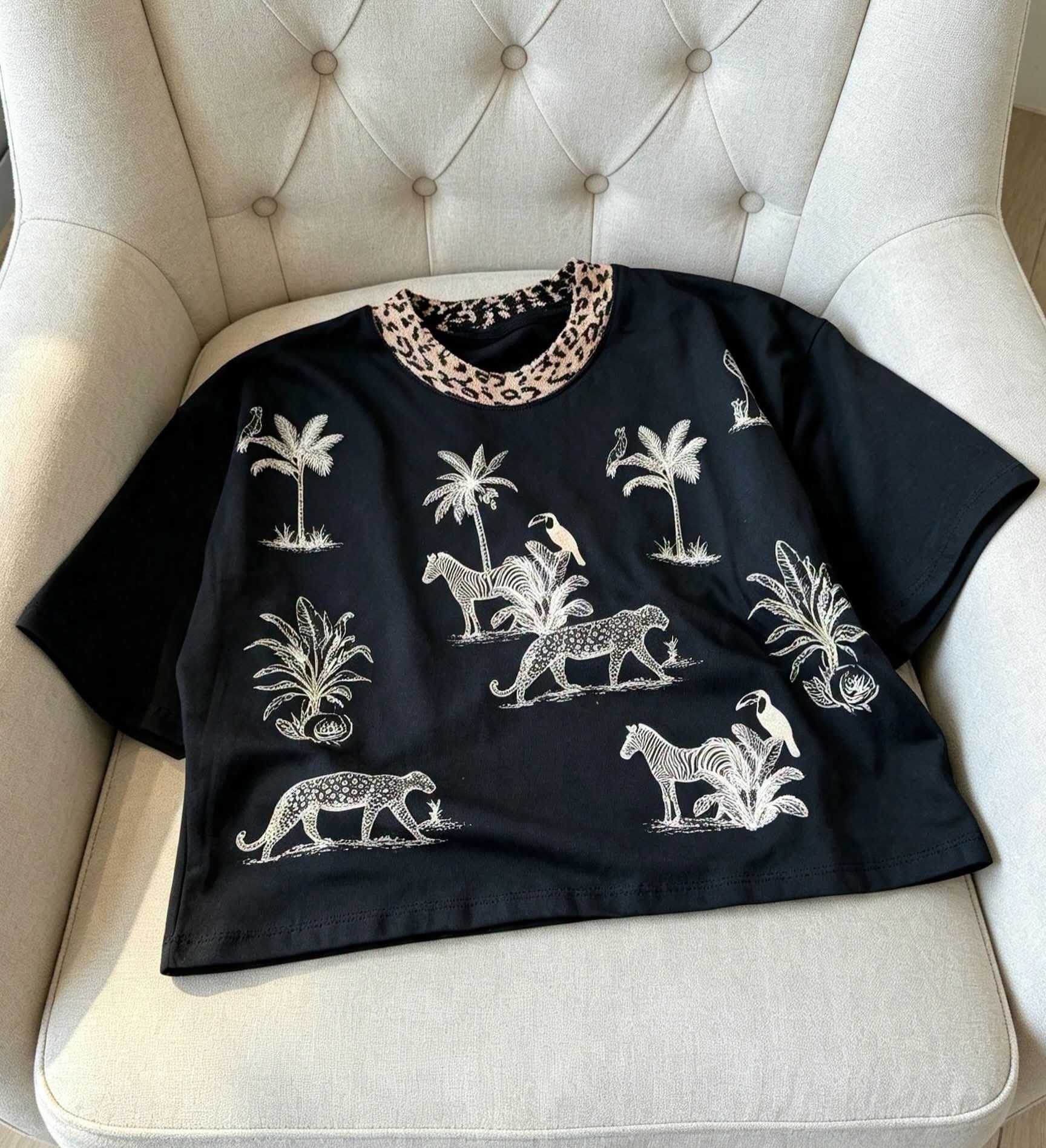 Remera Estampada Cuello Tejido en Tendencia - Imagen 6