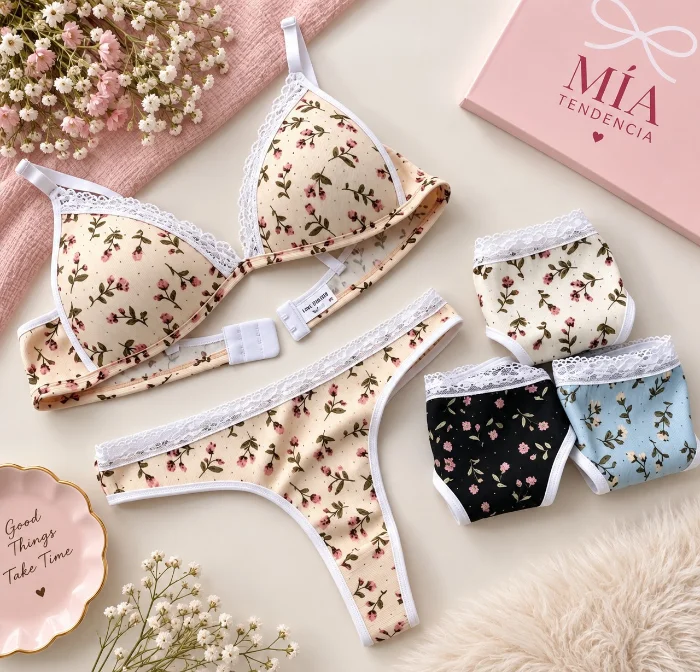 Conjunto Triangulo Estampado Flor