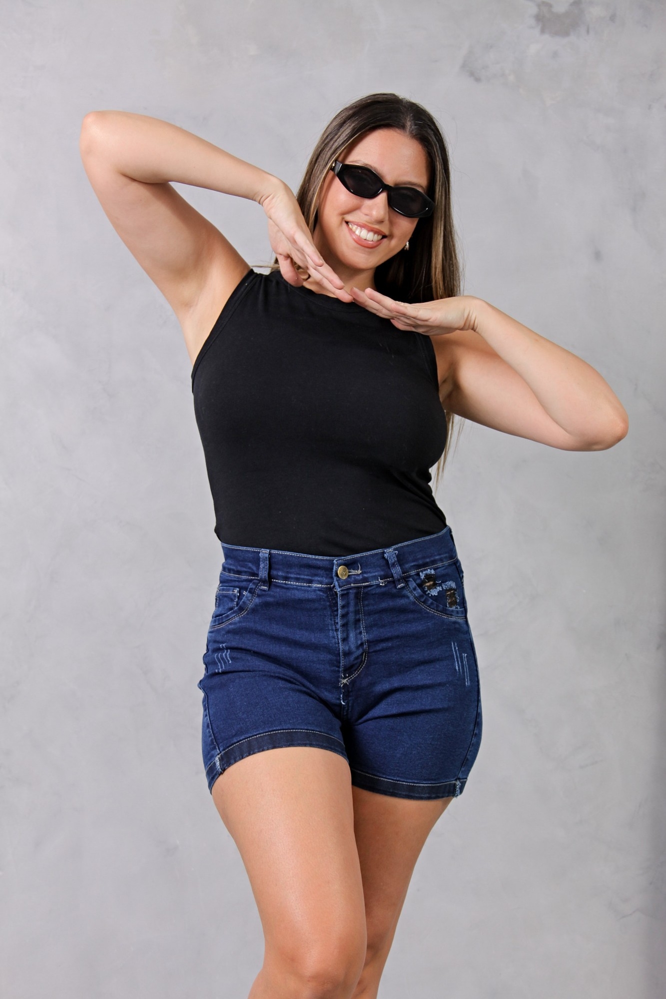 Short Azul Blue Rasguño y Rotura Elastizado - Imagen 6