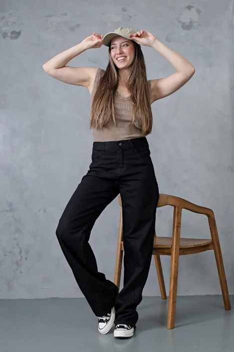 Wide Leg Negro Rigido