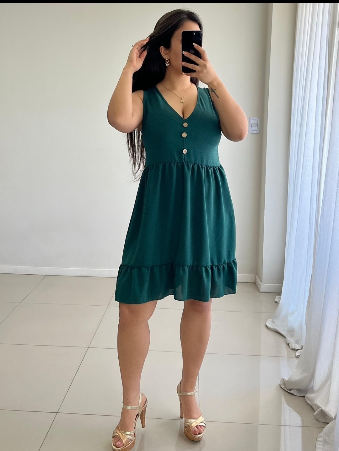 Vestido con Botones Cey Liso - Imagen 4