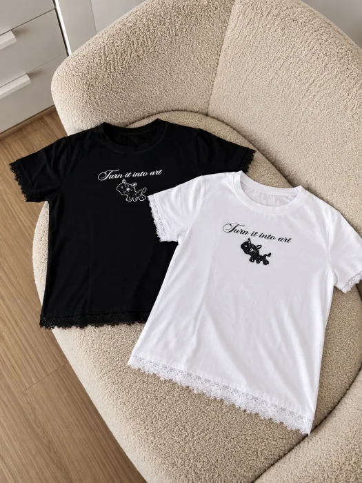 Baby Tee con Puntilla