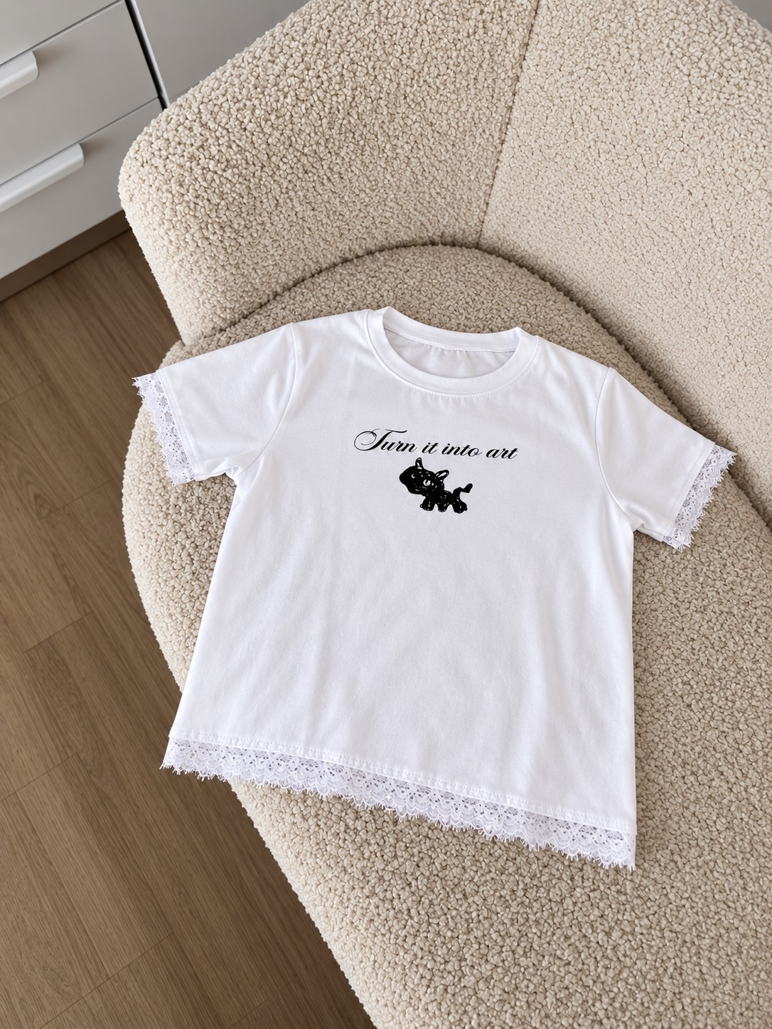 Baby Tee con Puntilla - Imagen 2
