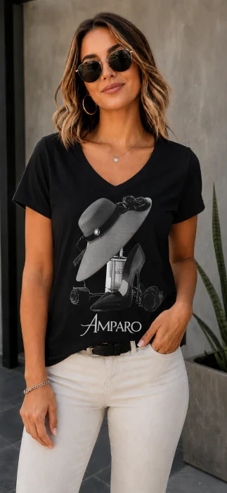 Remeras de Algodón Cuello V